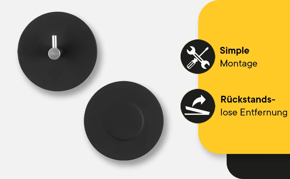 DeluxXOO high -quality hook black made of silicone self -adhesive as a bathroom organizer and decoration |Blebehaken |Without drilling |extra strong hold - Bild 3