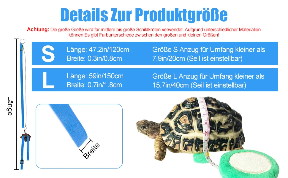 Dongker turtle tableware and leash leather pet turtle-torture belt adjustable turtle-gone control rope for walking pet turtles S yellow - product information 6