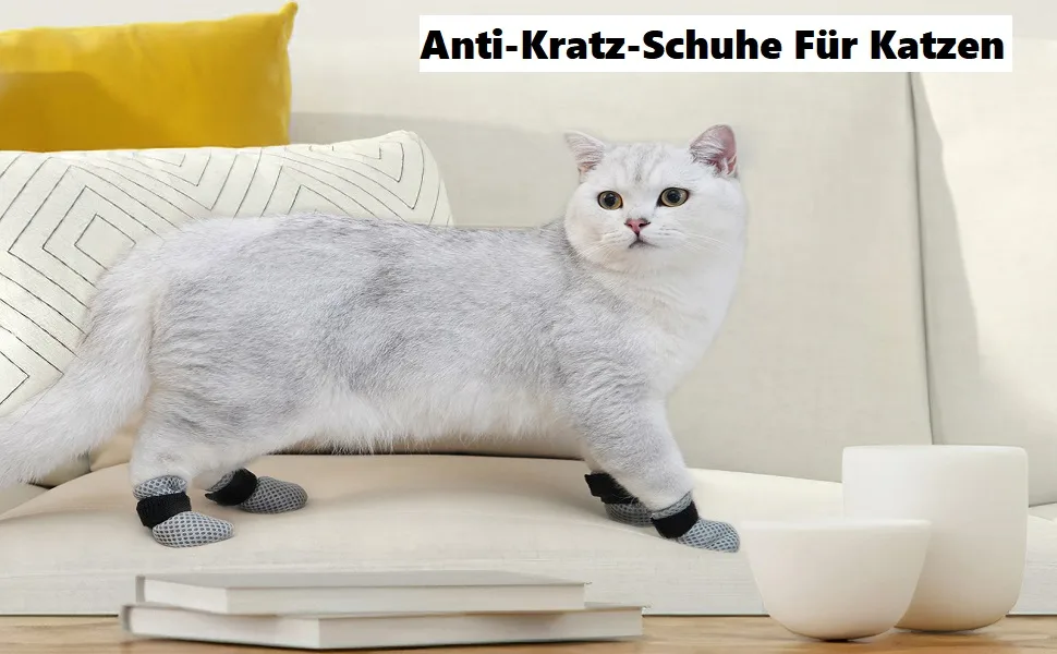 Anti-scratch shoes for cats-adjustable cat shoes for scratching polyester cat pawn protection cat-anti-slip socks for kitten - katzenschuhe