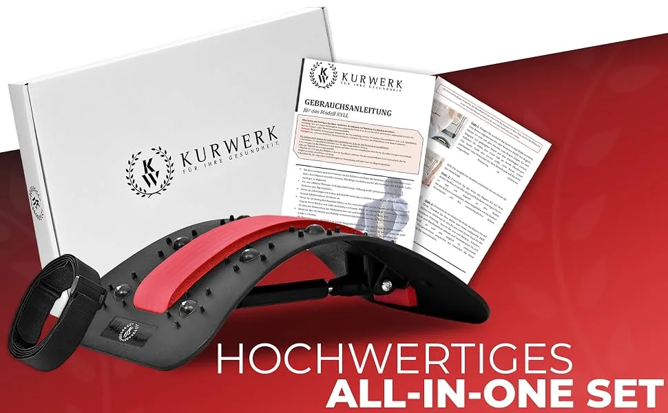 Kurwerk 2024 Presented: Premium Back extensor Magnnetfeld therapy incl.German guidance and belt - turning mechanism for the individual step setting - device backer (back trainer) - 2.Set