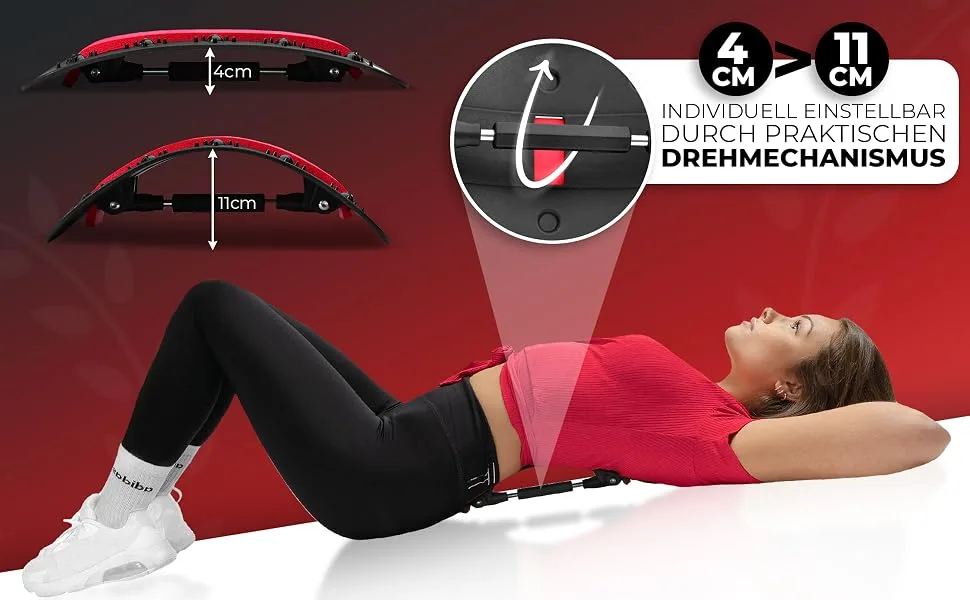 Kurwerk 2024 Presented: Premium Back extensor Magnnetfeld therapy incl.German guidance and belt - turning mechanism for the individual step setting - device backer (back trainer) - 4. Höhe