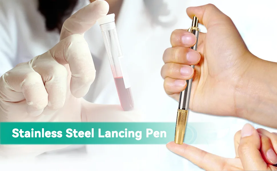 Blood Lance Pen Stainless Steel Light Pain Cupping Acupuncture Massager Blood Testing Tools for Relaxing Trigger Self - product information 1