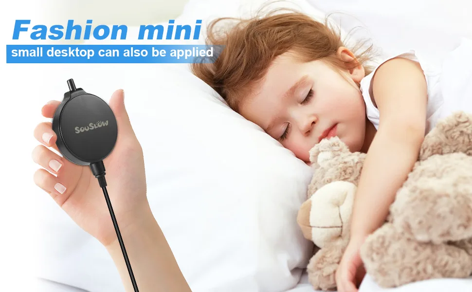 SOUSLOW Aquarium Air Pump Mini Air Pump Oxygen with Bubble Stone and Check Valve 1.3 W 0.45L/H - Luftpumpe Aquarium
