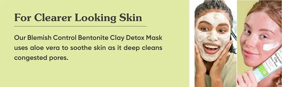 Sky Organics Blemish Control Bentonite Clay Detox Mask with Kaolin Clay & Aloe Vera  4 fl oz (118 ml) - BCMASK