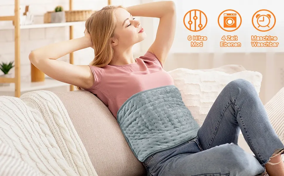 Electrical heating cushion with automatic shutdown fast heating technology and overheating protection 6 temperature levels safe heating pillows with 4 types of timer (40 * 76 cm) 40 * 76 cm - jcyjrd1
