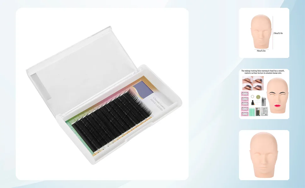 Eyelash Extension Kit Need for Beginners Eyelash Transplant Kit Simulates Human Skin for Salon - 11-teiliges Wimpernverlängerung Set