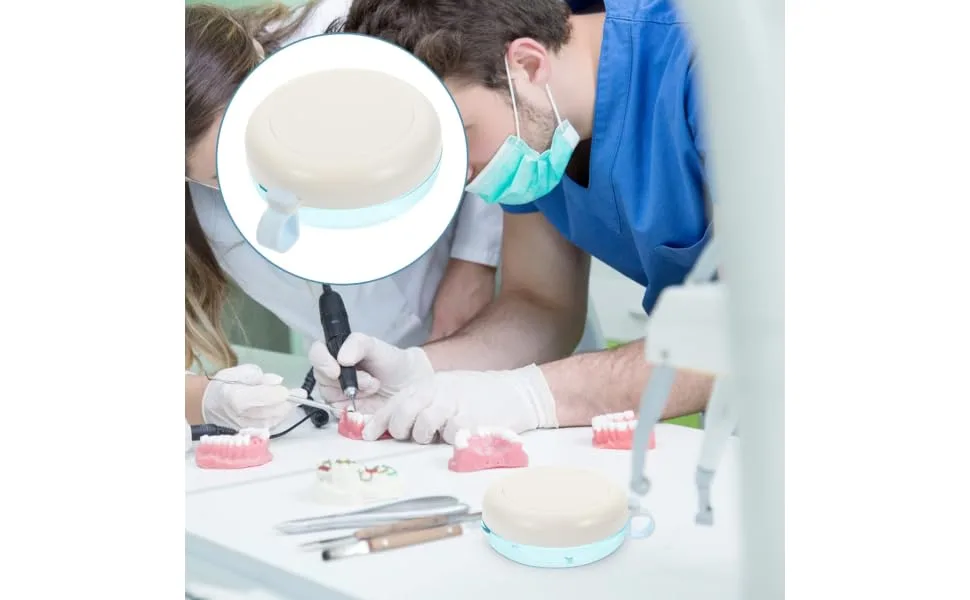 Healeeved prosthesis box dental dinner dental box dental box prosthesis dinner denture box retainer box prosthesis tea container outdoor travel picnic denture cup white blue - product information 1