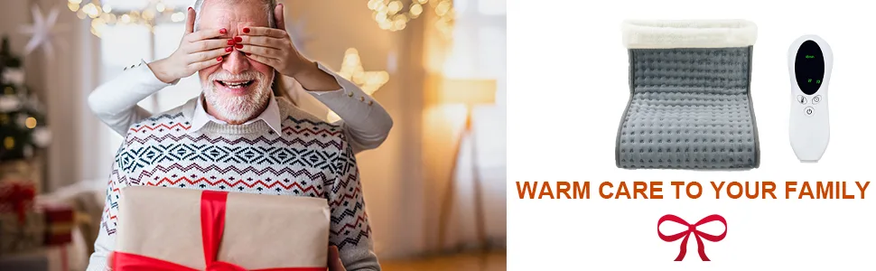 Foot warmer with plush lining electrical foot heating with 3 temperature settings overheating protection & automatic switch -off soft and breathable (gray) - 7 DE