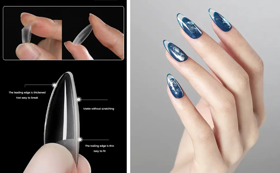500 pieces wrong nail nail tips acrylic false artificial nails tips full cover nail tips fake coffee nail tips for women 12 sizes half-matted long coffin form ... 500PC-Langer coffin - product information 3