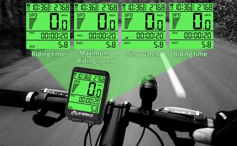 Bicycle computer wirelessly - Maozhbo Bicycle mileage Tachometer Tachometer IPX7 waterproof wheel computer with LCD display multi -function automatic waking up for children and adults - Fahrradcomputer