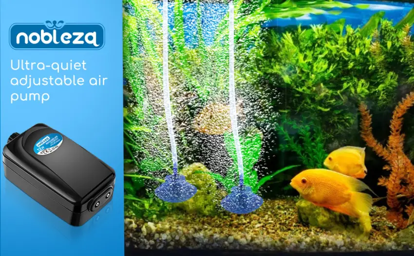 Nobleza - Aquarium with double valve adjustable air pump very quiet 8W - 2*3.5L/MIN - product information 1