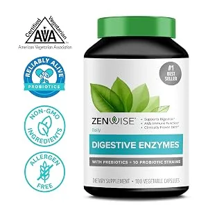 Zenwise Health Digestive Enzymes 100 Vegetarian Capsules - digestive enzymes 100 count