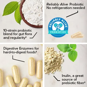 Zenwise Health Digestive Enzymes 100 Vegetarian Capsules - reliably alive 10 strain probiotic no refrigeration