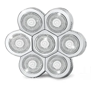 7d electrical razor head electric razor blades replacement rotary razor for bald men replacement blade beard universal fast double ring hair cutter for 5 6 7 razor head 7d+razor blade+silver - 7D Ersatzkopf
