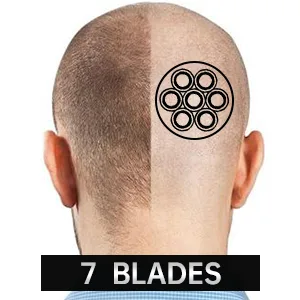 7d electrical razor head electric razor blades replacement rotary razor for bald men replacement blade beard universal fast double ring hair cutter for 5 6 7 razor head 7d+razor blade+silver - Rasierkopf