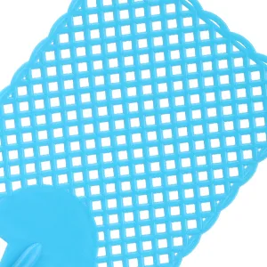 Flying swatter 3 pieces flaps pull -out pest control with integrated mosquito scrap for used to ward off fly wasps mosquitoes and other insects (black blue pink) - Fliegenklatsche