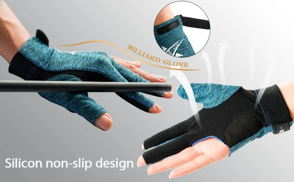 Conllicates Billard gloves Professional match gloves Suitable Suitable Snooker Nine-Ball Carom Pool Accessories Green-XL-Left Hand XL XL - KONLLEN Billard-Handschuhe Professionelle atmungsaktive und bequeme Billard-Match-Handschuhe