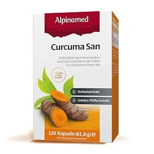 Alpinamed MSM arthro: nutrient source with increased joint load for bones cartilage connective tissue high-dose MSM sulfur 99% pure 90 tablet. Turmeric extract vitamin C important minerals - Curcuma San