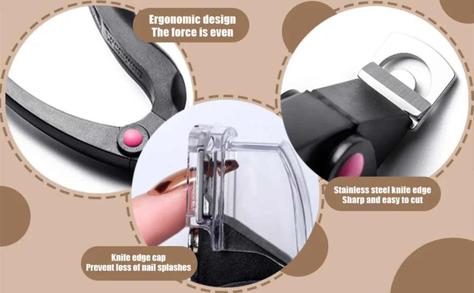 Wrong acrylic nail clippers professionally adjustable art nail trimmer nail catcher trimmer with rotary plate for different nail shapes black - product information 3