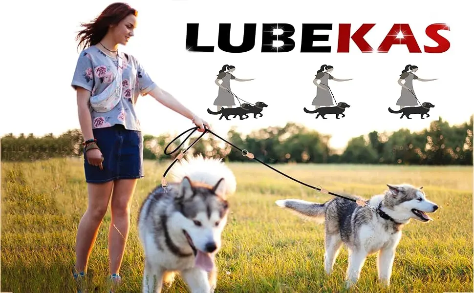 Dog leash 2m adjustable guide leash 11mm thick nylon braided dog leash leash with carabiner multifunctional double linen jogging motion training lines for small/medium/large dogs (black) - product information 1