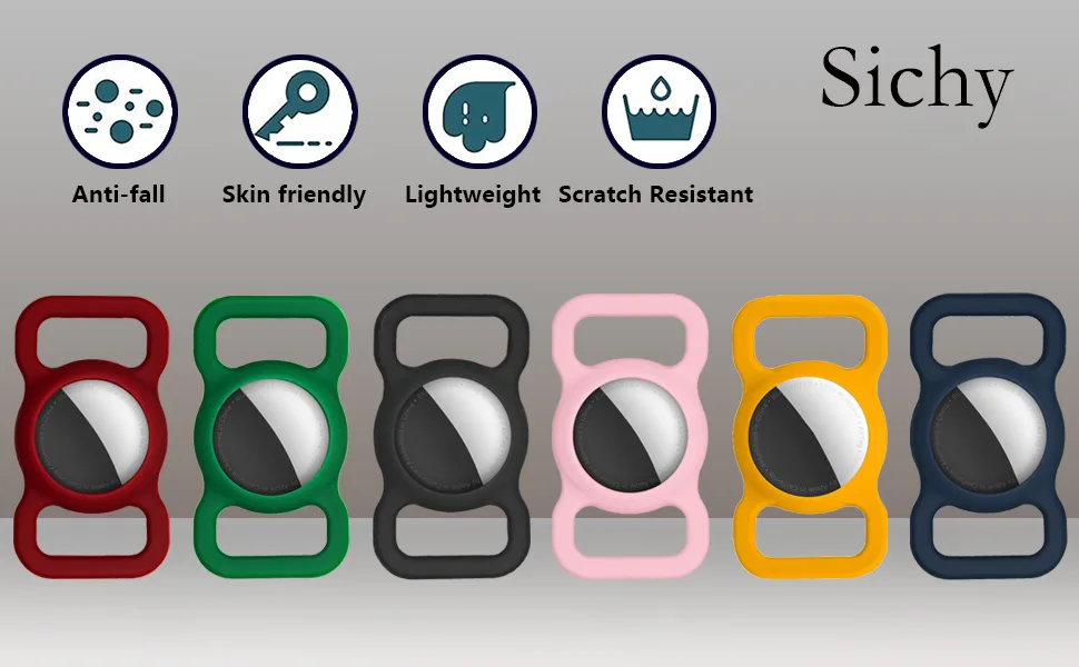 Searchy pet silicone protective cover for Apple Airtag GPS Finder dog cat collar loop pet loop holder for air_tag for Apple locator tracker anti-light device lilac - Airtag-Schutzhülle