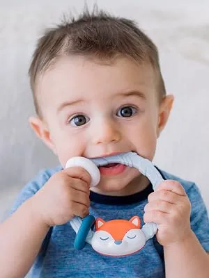 Itzy Ritzy Ritzy Rattle Silicone Teether with Rattle 3+ Months Fox 1 Teether - itzy ritzy, itsy ritzy, rattle, silicone rattle, teething rattle, ritzy rattle