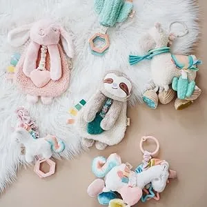 Itzy Ritzy Link & Love Activity Plush with Silicone Teether 0+ Months Llama 1 Teether - itzy ritzy, activity plush, baby toy, infant toy, car seat toy, stroller toy