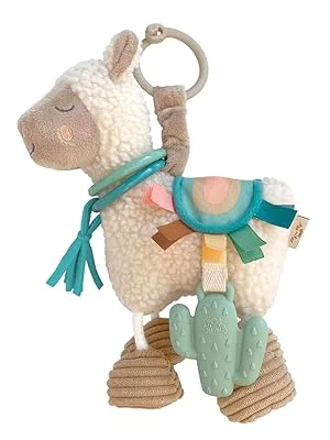 Itzy Ritzy Link & Love Activity Plush with Silicone Teether 0+ Months Unicorn 1 Teether - itzy ritzy, baby toy, infant toy, stroller toy, car seat toy
