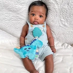 Itzy Ritzy Itzy Pal Plush Pal with Silicone Teether  0+ Months Macy The Rainbow 1 Teether - itzy pal, itzy ritzy, dinosaur teether