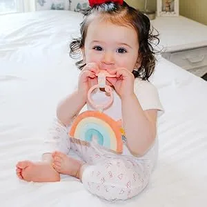 Itzy Ritzy Itzy Pal Plush Pal with Silicone Teether  0+ Months Macy The Rainbow 1 Teether - itzy ritzy, itzy pal, rainbow teether