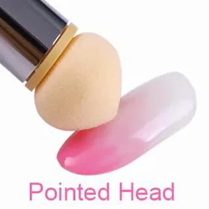 2 Pieces Nail Dust Remover Brush Nail Art Rendering Sponge Stippling Brush Head Ombre Sponge Brush with 4 Spong Heads - nail sponge