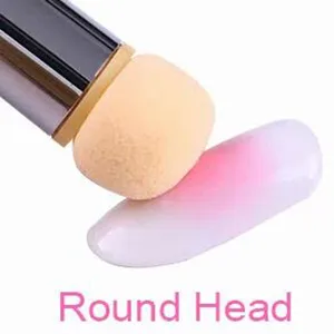 2 Pieces Nail Dust Remover Brush Nail Art Rendering Sponge Stippling Brush Head Ombre Sponge Brush with 4 Spong Heads - nail sponge