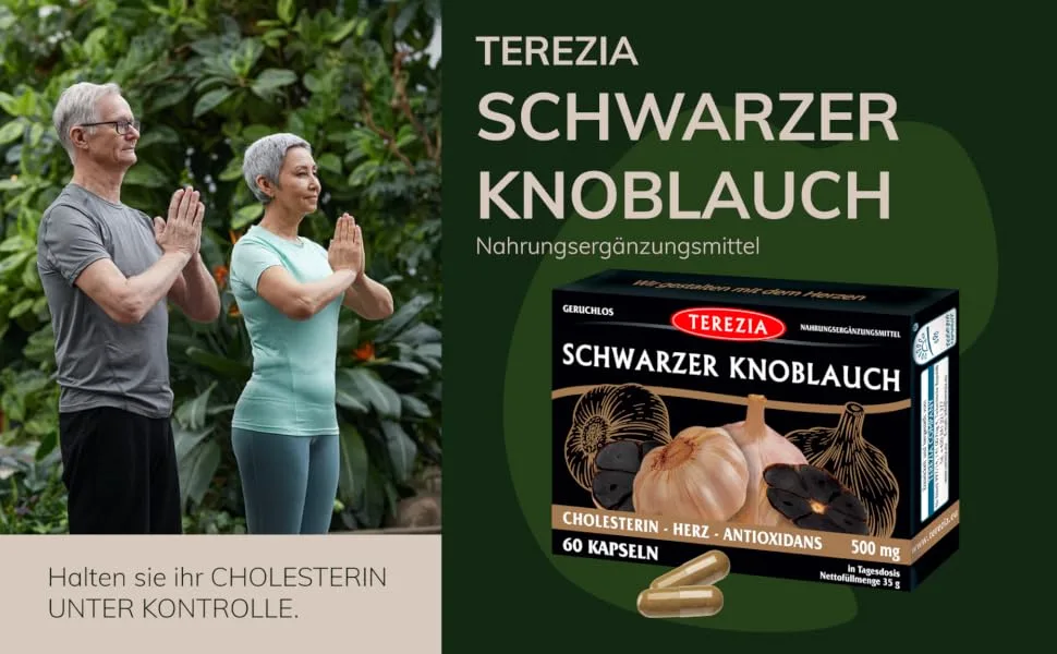 Terezia black garlic 100% naturally without chemical additives |Immune support |High dose 500mg |60 capsules |odorless - knoblauch