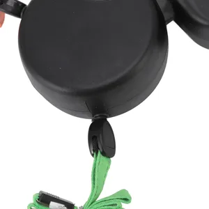 lyrlody 3 Meter Retractable Dog Leash Double Dog Leash for 2 Dogs Extendable Leash Reflective Rope Tear-Resistant (Black) - CW06484-03-2