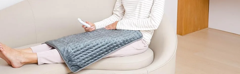 Heating cushion heat cushion with automatic shutdown heat cushion for back neck shoulder belly soft flannel surface (50 x 60 cm) 50x60cm dark gray - product information 4