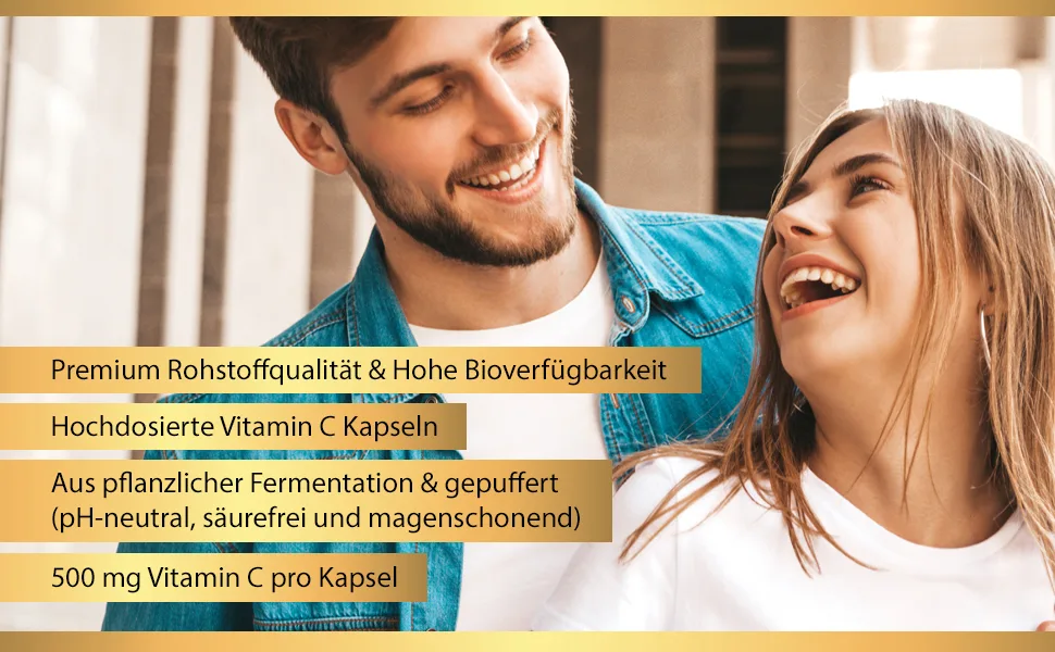 Luondu vitamin C buffered 1000mg per daily dose 365 capsules high vegan - buffered vitamin C made of vegetable fermentation - Made in DE - Vitamin C gepuffert