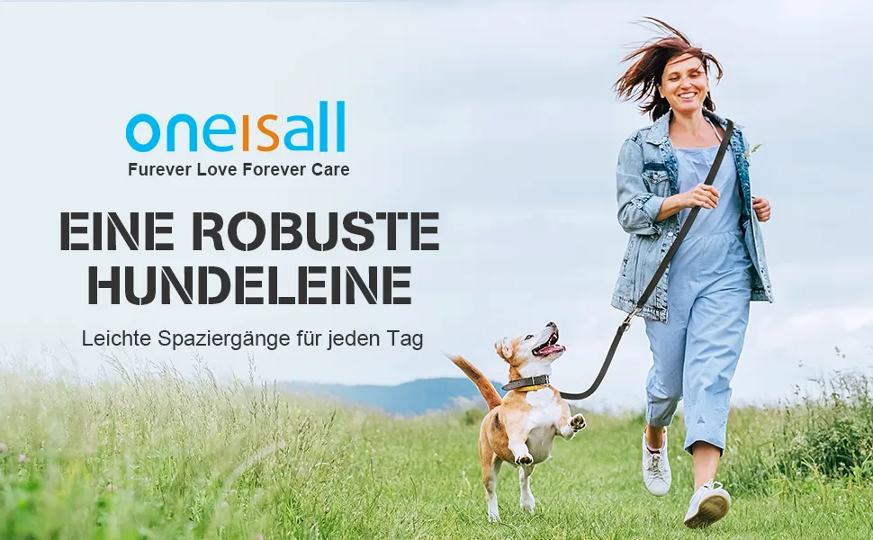 Onisall freehand linen for small & medium -sized dogs dog leash 2.5m adjustable exercise leash & guide |Nylon double liners with 2 carabiners black - product information 1
