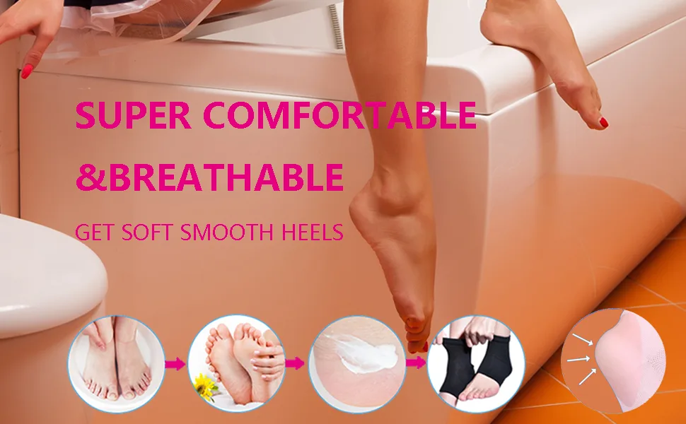 Moisturizing gel socks Open toe socks Gel-fed toesless spa socks for dry hard cracked heel (3P-Mixed) - super comfortable