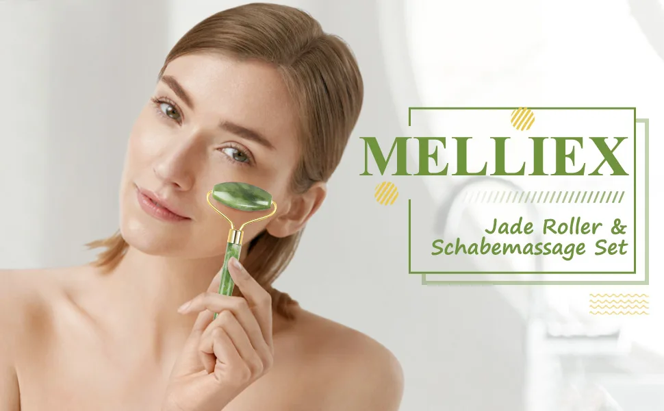 Jade roller set for face Gua Sha Stein Massageet Face massage device natural cockroach stone massage tools with mask brushes for anti-aging - Jade Roller und Schabemassage