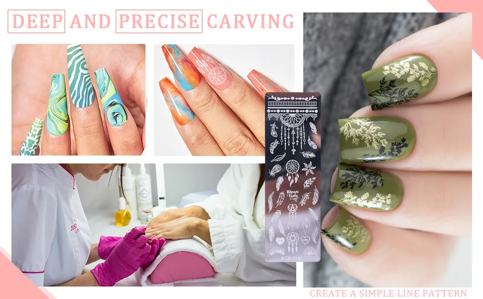 6 Piece Set Nail Art Stamping Stamp Template Stencils for Nails Nails and Stamp Stamper Scraper Manicure for Nails - product information 4