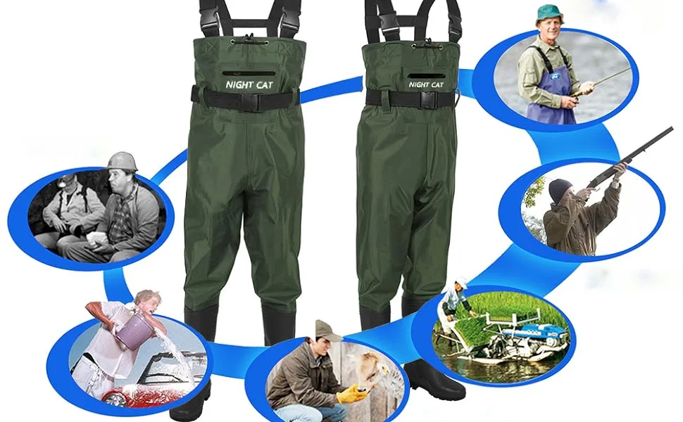 Night Cat Waders Men Women Waders with Boots Waterproof Breathable Crosswater Waders 47 Camouflage - product information 4