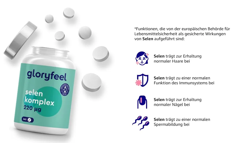 Selen 365 tablets - 220 g per tablet - Premium complex made of sodium selenite & selenium methionine - high -dose & without magnesium stearates - vegan laboratory test & without additives in Germany - selen selen hochdosiert schilddrüsenunterfunktion selen 200µg zink selen
