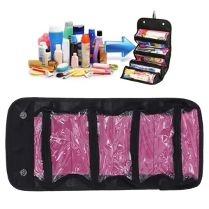 Multifunctional make-up brush pocket cosmetic bag with separate storage compartments 4 pockets make-up organizers brushes and make-up 25 x 13 cm (black) - product information 7