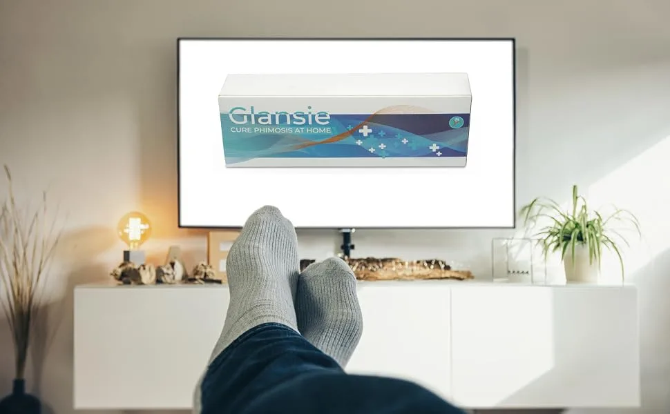 Glansie ST Plus phimosis (tight foreskin) stretching tool - Phimose behandeln entspannt auf der Couch