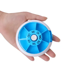 Kafeiya Pill Box Portable 7 Day Pill Box Rotating Pill Box for Vitamin and Medicine Storage Blue - product information 5