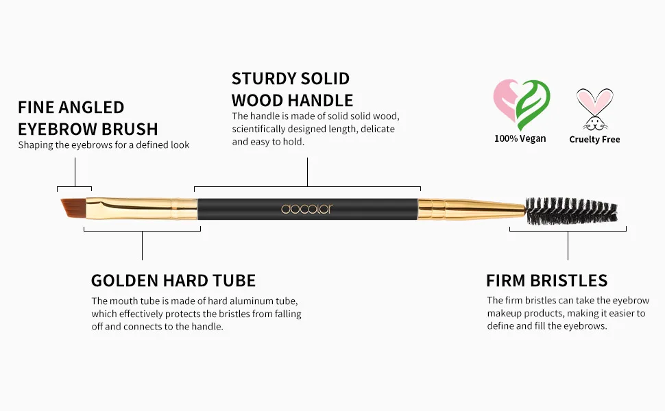 Docolor eyebrow brush eyebrow brushes 3 pieces multifunction make -up brush eyebrows brush eyelash brushes black 3 pieces black - Augenbrauenpinsel