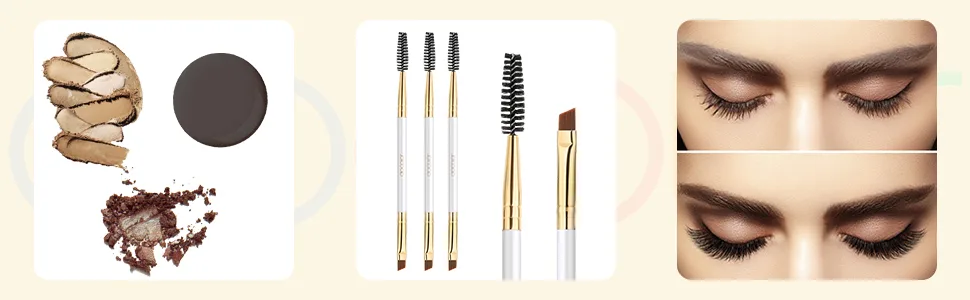 Docolor eyebrow brush eyebrow brushes 3 pieces multifunction make -up brush eyebrows brush eyelash brushes black 3 pieces black - Augenbrauenpinsel