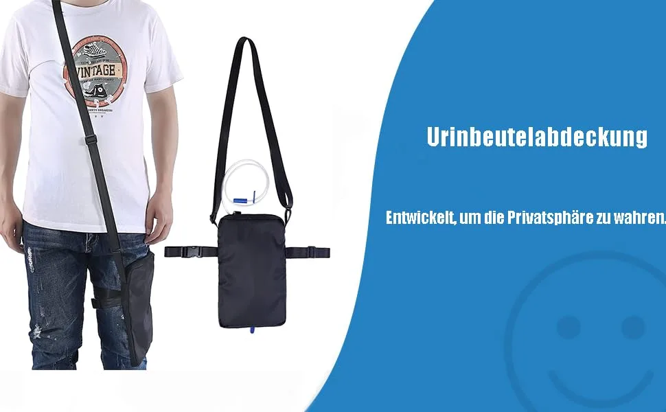 Urine bag cover catheter drainage bag holder with interior fuse closure hidden drainage thigh bag bag with quick lock. - Urinbeutelabdeckung