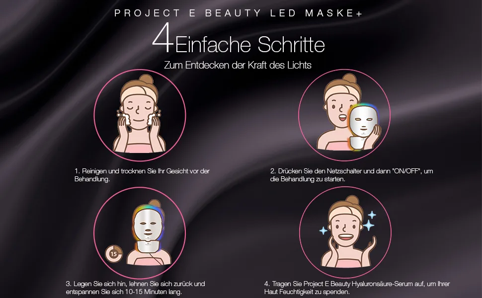 Project E Beauty Photon skin rejuvenation mask for the face and neck wireless LED photon 7 colors light treatment anti-aging fold removal mask - product information 7