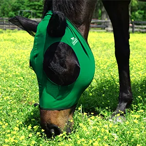 Harrison Howard Super Comfort Stretchy Fly Mask Large Eye Space With UV Protection Skin with Breatathability Print (L) Print Large Leopard - product information 3